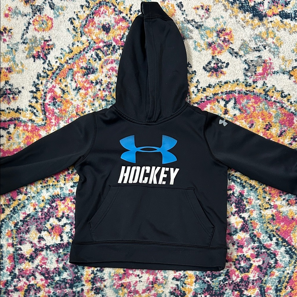 Under Armour Kids Black and Blue Hockey Hoodie